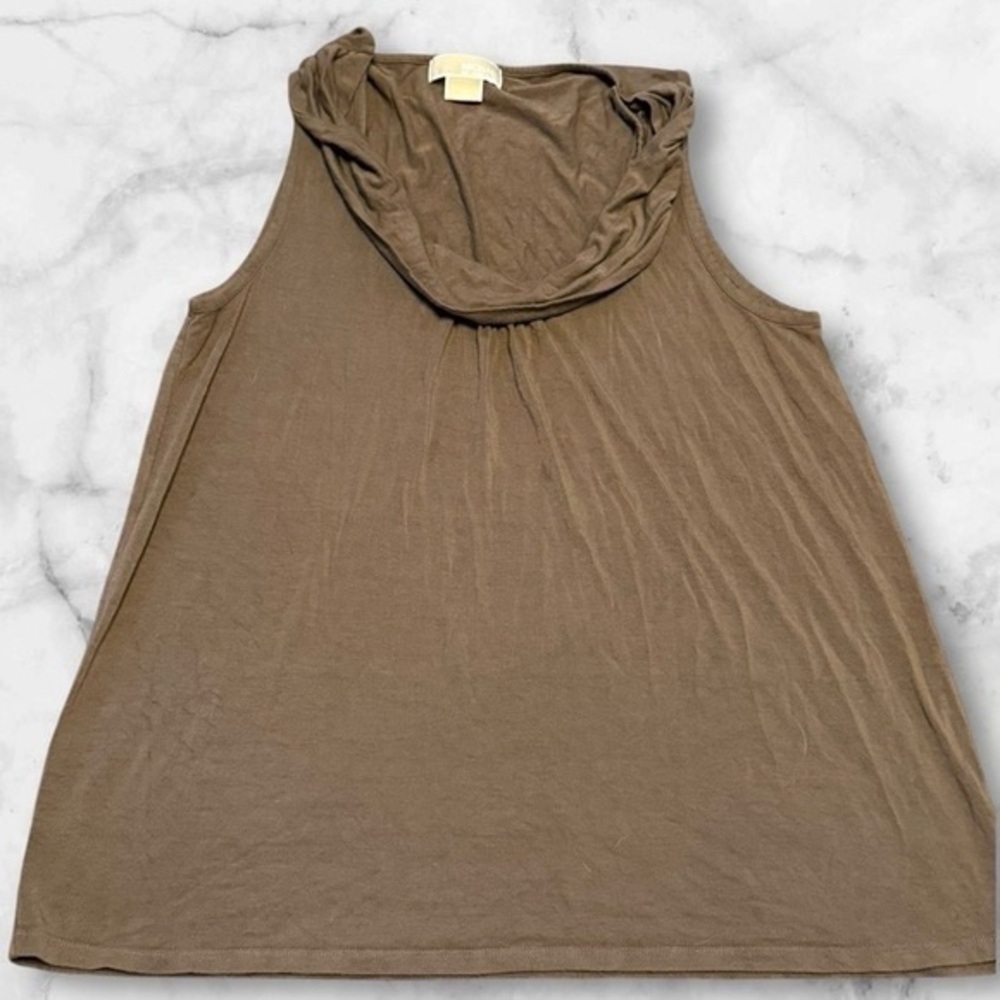 Michael Kors Brown Cowl Neck Tank Top